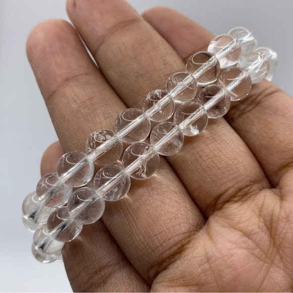 Clear Quartz Crystal Bracelet 8mm - Picture 3 of 4
